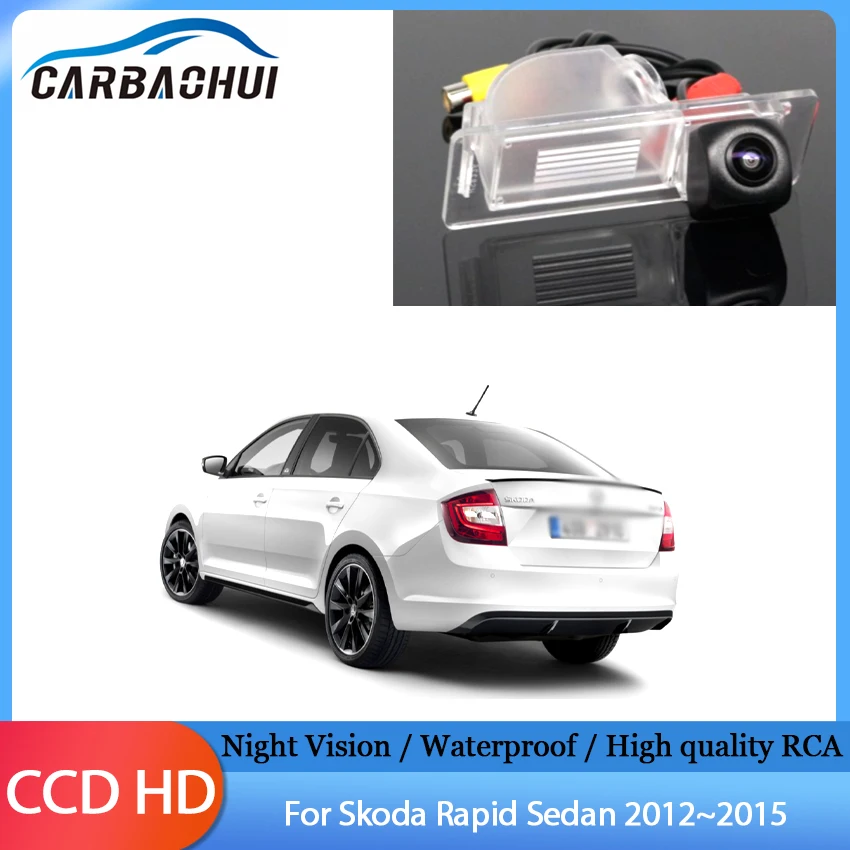 

Водонепроницаемая камера заднего вида с функцией ночного видения для Skoda Rapid Sedan 2012 2013 2015