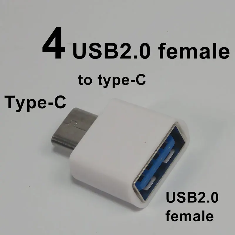 4 USB2.0 female Type-C мама к micro-USB папа к кабелю USB3.0 Женский адаптер конвертера OTG - Цвет: 4 USB2.0 female