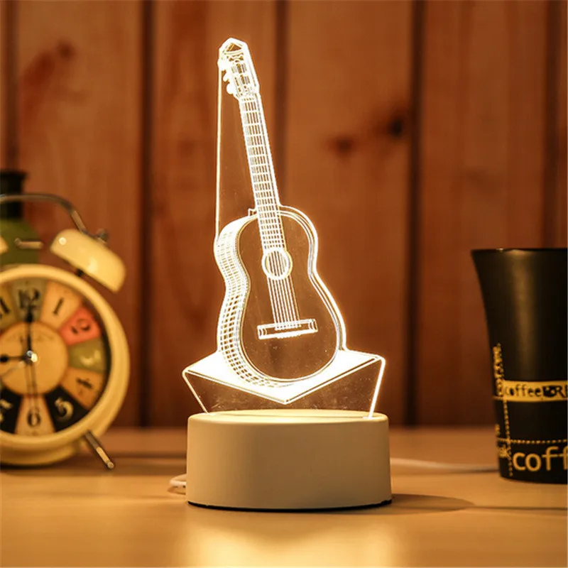 3D светодиодный светильник, креативный 3D светодиодный ночник, новинка, иллюзия, ночник, 3D иллюзия, настольная лампа для дома, декоративная - Испускаемый цвет: Зеленый