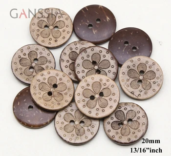 

30pcs/lot Size: Round Natural coconut 2 holes buttons, Flower with 5 petals design button, Accssories sewing button (ss-905)