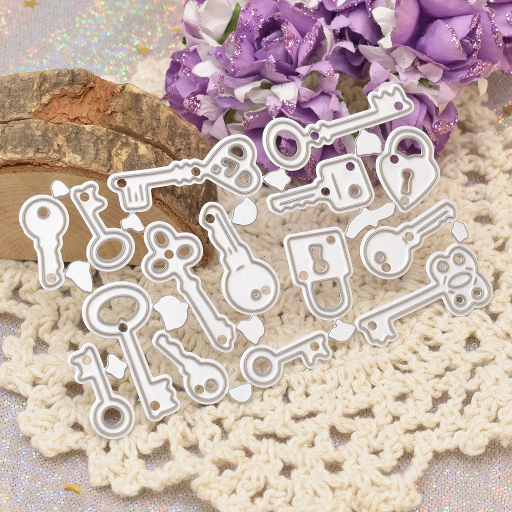 

Locks Keys Metal Cutting Dies for DIY Scrapbooking Photo Album Cards Decor Paper Crafts Embossing Stencil Dies