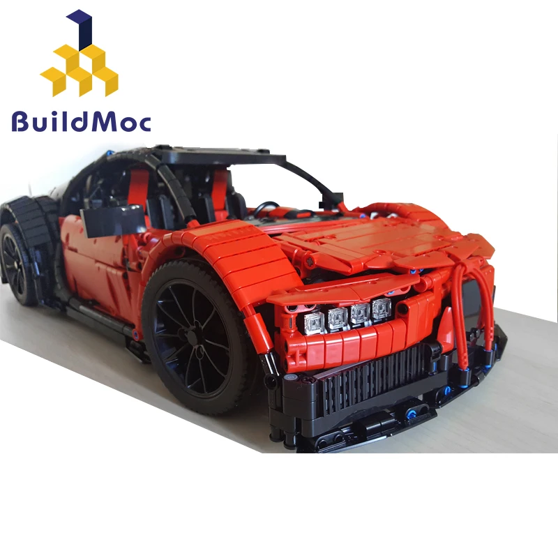 BuildMOC совместимый с Bugatti Chiron наборы гоночных автомобилей совместимые 9658