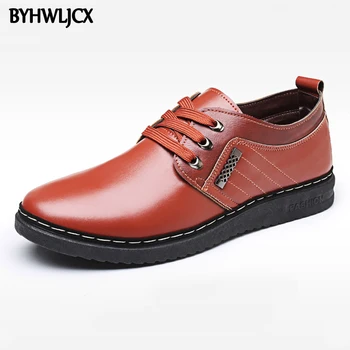 

Large Size 38~44 Leather Men Business Dress Shoes Classic Men's Lace-up Oxford Shoes PU Warm Boots Wedding Shoes Italian Loafers