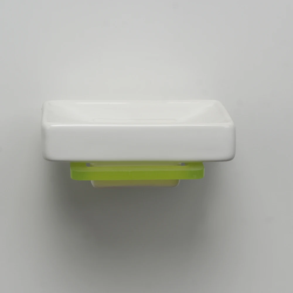 

Europe Style Soap Dish Holder Colorful Acrylic Ceramic Soap Rack Aluminum Bathroom Accessories Wall Mounted Soap Holder
