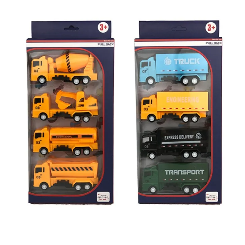 4pcs Diecast Engineering Car Models Fire Fighting Military Truck Toys for Children Kids Vehicle Gift Excavator Tractor Toy |