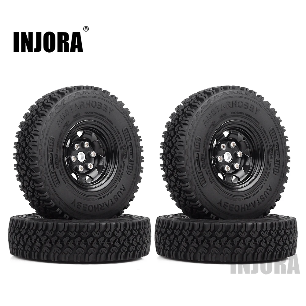 Обод INJORA Metal 1 55 Beadlock и Резиновые Колесные шины 90*24 мм для радиоуправляемой