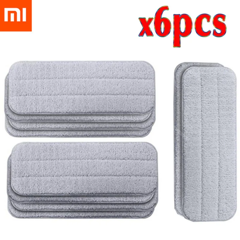 6pcs Xiao mi jia Deerma заменить костюм-Швабра для mi jia швабра с функцией распыления воды 360 Вращающаяся Ткань для очистки головы деревянные из карбонового волокна ткань C2 - Цвет: 6pcs