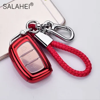 

New TPU+PC Car Key Case Cover For Hyundai TUCSON IX35 SOLARIS i25 i30 MISTRA ACCENT Car Styling Interior Accessories Keychain