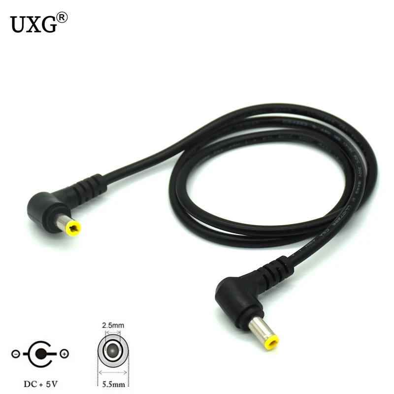 

Right Angled 90 Degree Adapter Connector Cable DC Power Plug 5.5x2.1mm 5.5 x 2.5mm To To Male CCTV Male Adapter Connector Cable