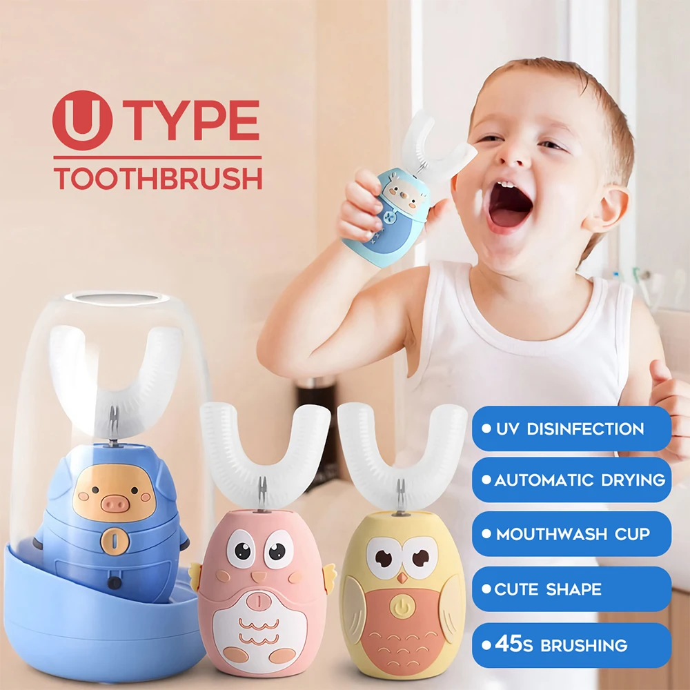 U 360 Sonic Electric Toothbrush for Children Cartoon Pattern USB Charging Silicone Kids Teeth Brush Tooth Whitening Waterproof U 360 Sonic Electric Toothbrush for Children Cartoon Pattern USB Charging Silicone Kids Teeth Brush Tooth Whitening Waterproof