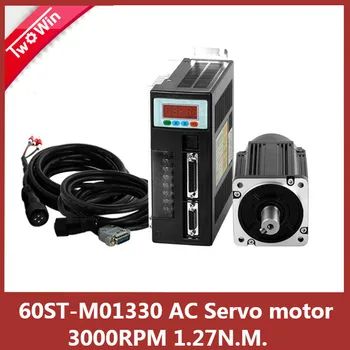 

220V 0.4KW 60ST-M01330 AC Servo Motor 3000RPM 1.27N.M 400W Single-Phase ac Drive Permanent Magnet Matched Driver