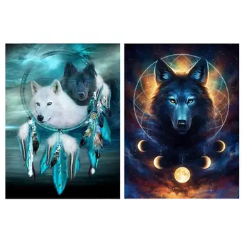 

2 Sets 5D Diamond Painting Kit for Adult Full Drill Paint with Diamonds Pictures Arts Craft for Home Decor Gift 12x16 inch