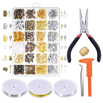 

24 Grid Jewelry Accessories Combination Set Closed Ring Lobster Buckle Jewelry DIY Kit Making Repair Tools for Bracelet Earrings