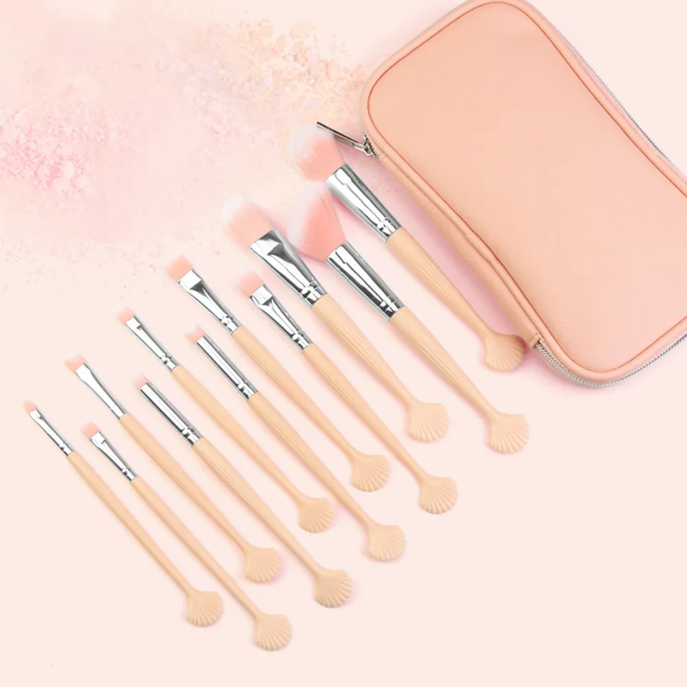 

20pc Shell Makeup Brush Set Pink Black Foundation Blush High Gloss Eyeshadow Eyeliner Lip Make Up Brushes Cosmetic Tool