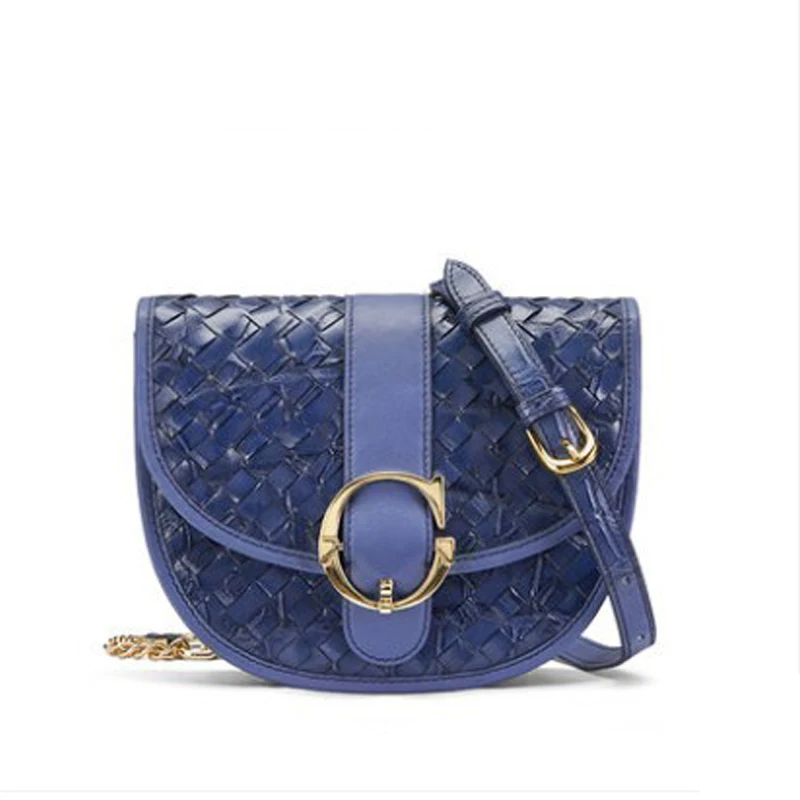 

gete The new Crocodile leather lady crossbody bag fashionable chain saddle bag leather lady shoulder bag large capacity bag