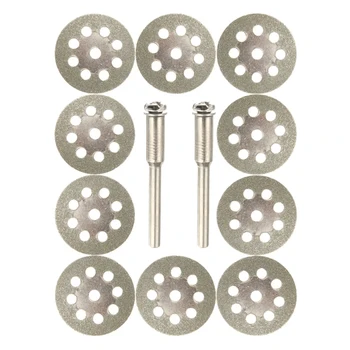

10pcs Circular Saw Blades Cutting Wheel Discs+2pcs Mandrels Set Rotary Tool Carbon Steel Drill Accessories Hard Material Cutting