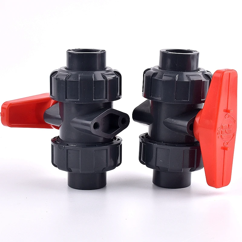 20 ~ 90mm UPVC Doppel Union Ball Ventil Chemische Grade Aquarium Aquarium Adapter Garten Bewässerung Bewässerung Wasser Rohr stecker – Detail 8