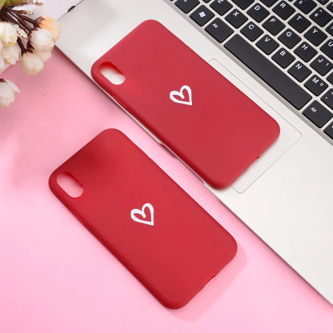 Phone Case For iphone XR X 6 6 s 7 8 plus Cute Simple Love Heart Shockproof Soft TPU Case Cover For iPhone X XS Max XR Fundas