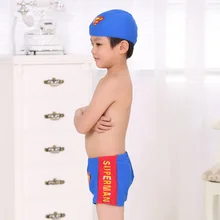 Новинка года, плавки для мальчика с Суперменом, для детей возрастом от 2 до 8 лет, детский купальный костюм для мальчиков, купальный костюм с шапочкой, детская одежда для купания