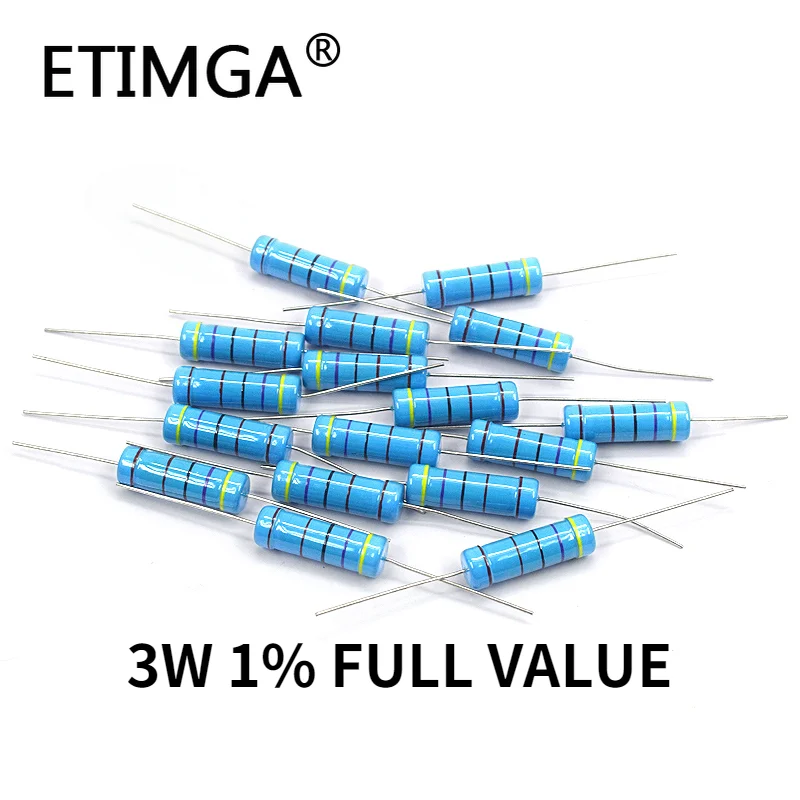 

1000PCS/LOT 3W 1% Metal film resistor 4.7K 5.1K 5.6K 6.2K 6.8K 7.5K 9.1K 10K 12K 15K 18K 20K 22K 24K 27K 30K 33K 39K 43K ohm