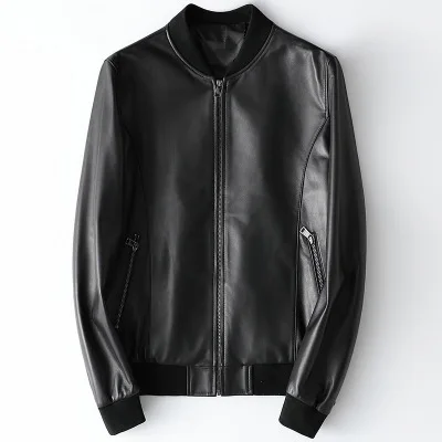 

2020 Men New Genuine Real Sheep Leather Jacket H83