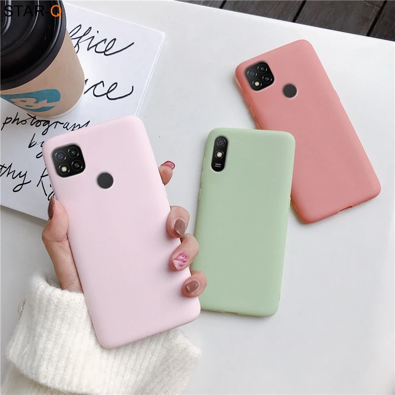 צבעים בוהקים סיליקון טלפון מקרה עבור Xiaomi Redmi 9C NFC 9A 9AT מט רך Tpu חזרה כיסוי Xiomi Redmi9c Redmi9a Fundas coque