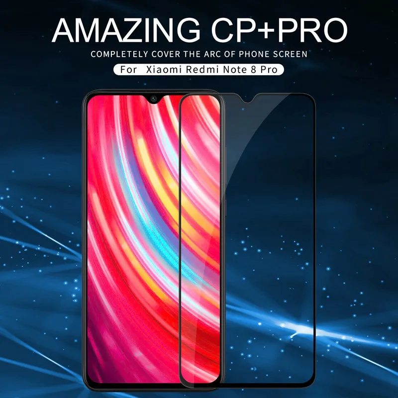 

for Xiaomi Redmi Note 8 Pro glass screen protector, Original Nillkin full coverage tempered glass for xiaomi redmi note 8 pro