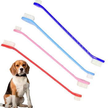 

Two-headed Clean Breath Toothbrush Dog Cat Pet Hygiene Teeth Care Pet Toothbrush Duel End Dog Cat Dental Pet Grooming
