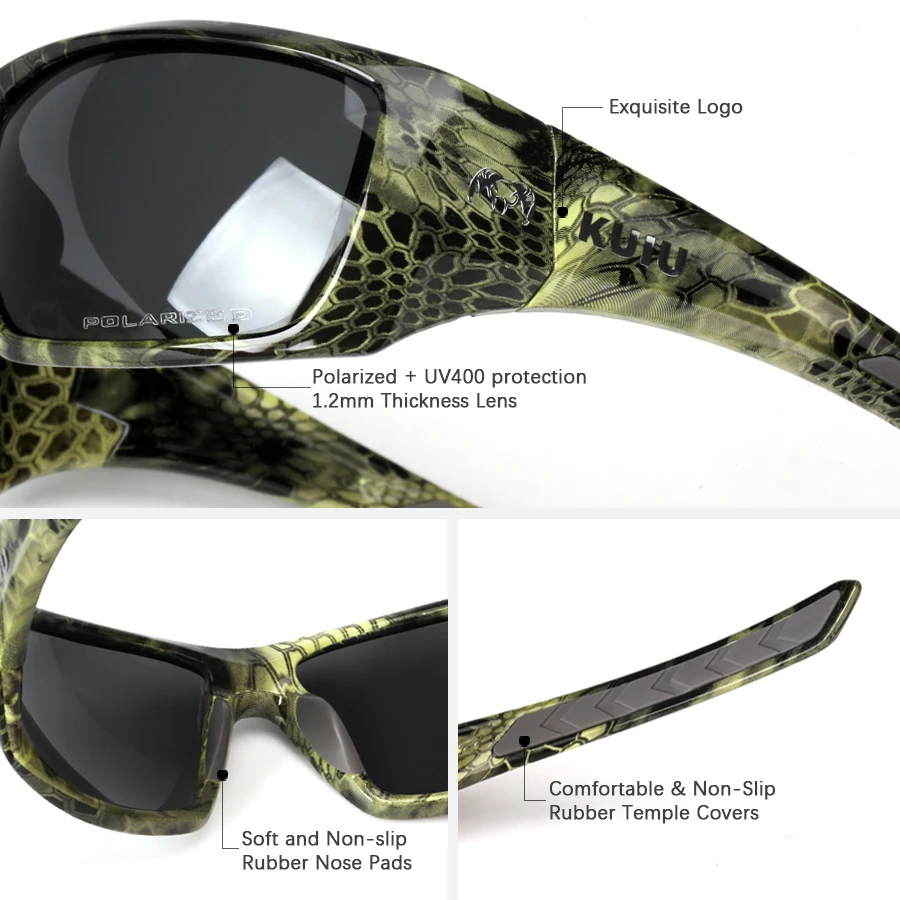 KUIU brand polarized sunglasses outdoor sports hunting fishing sunglasses anti-reflective performance glass camouflage tactics