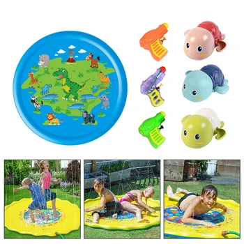 

Summer Kids Water Playing Mat Shower Toy Outdoor Summer Water Toys Inflatable Cushion Fountain Ring Water Pad