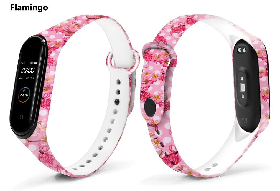 BOORUI mi band 4 ремешок умные аксессуары персонализированный принт различные цветы силиконовый сменный ремешок для xiaomi mi band 3/4