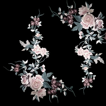 

Large Embroidery Flower Cloth Stickers DIY Cheongsam Accessories Multicolor Applique RS2587