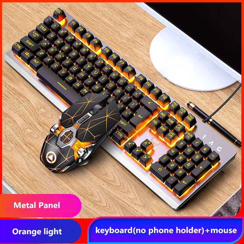 Keyboard and Mouse Kit Set Wired RGB 104 Keys Caps Mechanical Feel Gaming  Keyboard and Mouse Combo PC Gamer Set Up Game Laptop - AliExpress