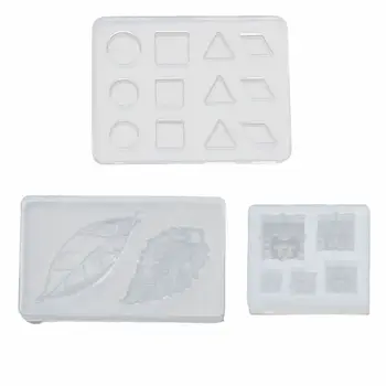 

Geometric Round Square DIY Stud Earrings Silicone Mold DIY Leaves Molds Mini Size Christmas Gift Box Molds Jewelry Making Tool