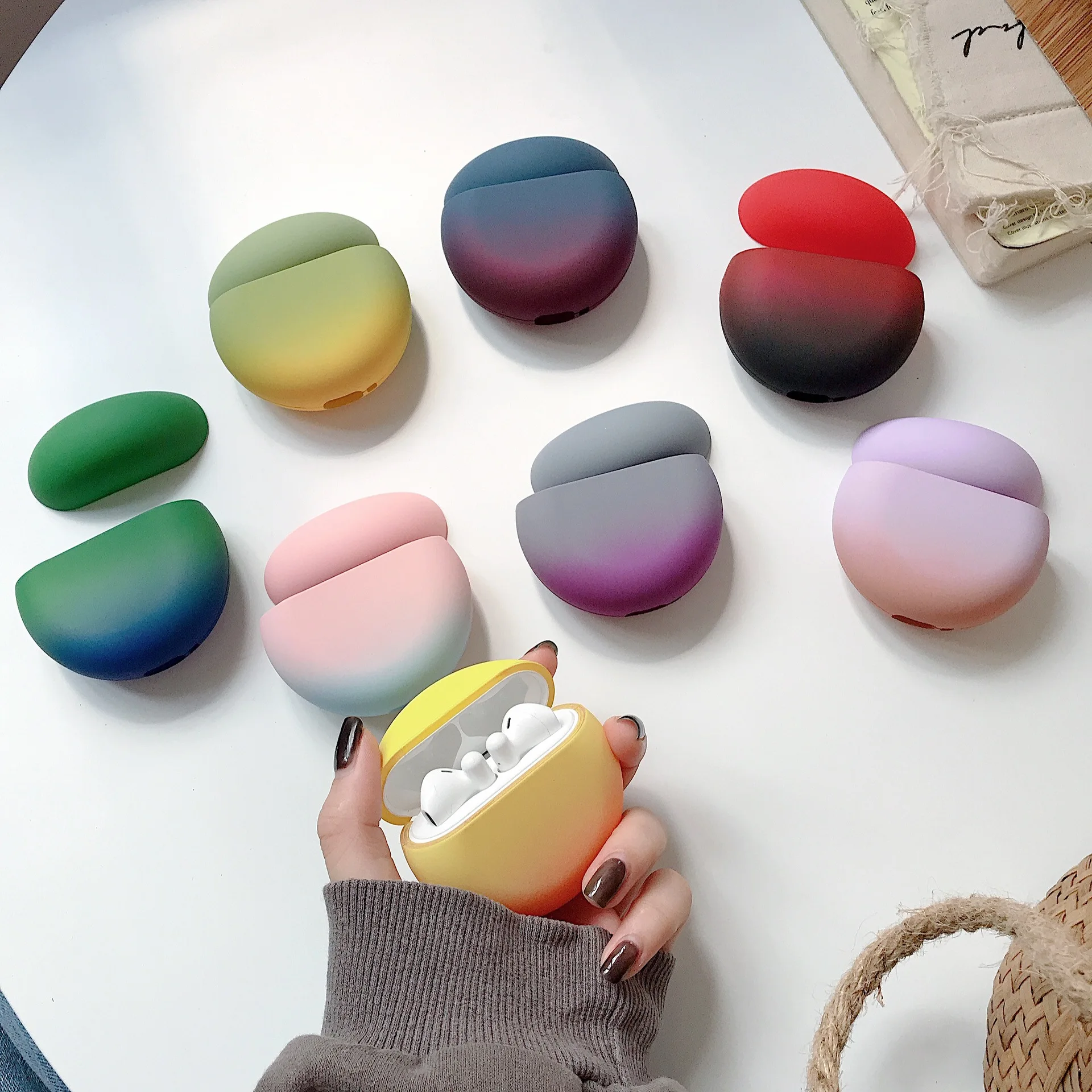 

Simple for Huawei Freebuds 3 case gradient matte PC hard cute shell protective cases cover earphone case funda freebuds 3 case