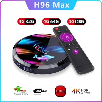 

Android 9.0 H96 Max X3 Amlogic S905X3 Android TV Box 4G 128G Smart TV Box H96max x3 Set Top Box 4K BT4.0 Dual Wifi Media Player