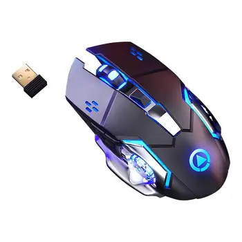 

6 Key RGB game Mouse 2.4G Wireless Rechargeable 1600DPI Adjustable Backlit Gaming Mouse for PC Laptop