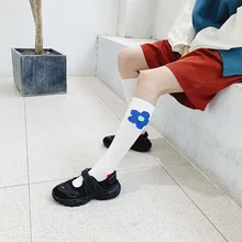 Элегантные ветрозащитные Цветочные Носки для женщин, осенне-зимние прямые носки без пятки для женщин, милые цветочные носки с узором