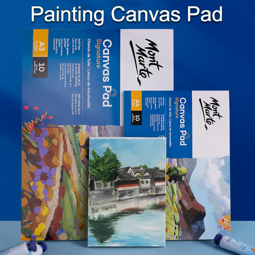 10 Sheet/pack Oil Acrylic Painting Canvas Pad Paper Book 280g painting canvas paper A3/A4/A5