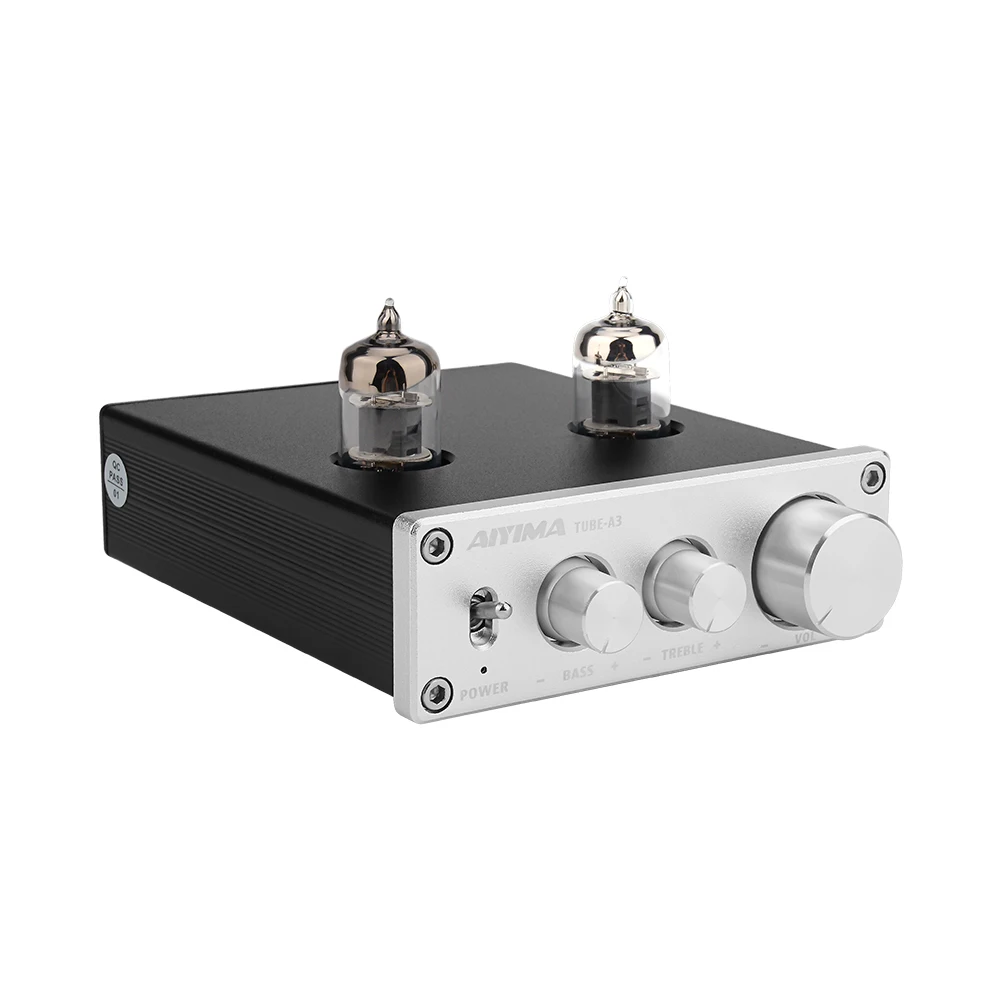 Online AIYIMA 6J1 amplificador de tubo Bile preamplificador HIFI preamplificador de graves agudos ajuste de Audio preamplificador DC12V para altavoz amplificador