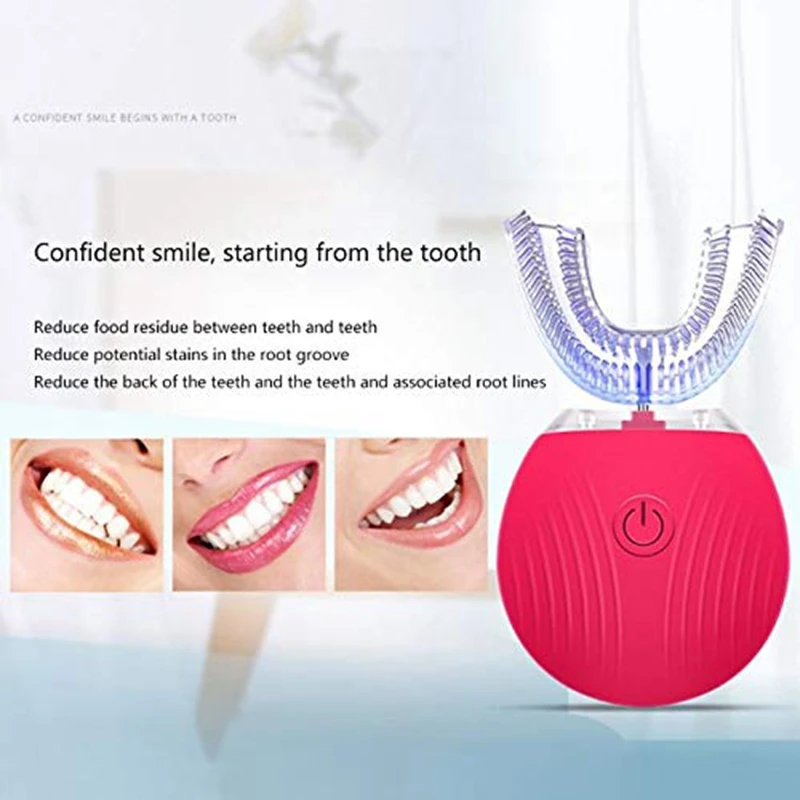 U-Shaped Electric Toothbrush, Fully Automatic Oral Cleaner Portable USB Rechargeable Toothbrush U-Shaped Electric Toothbrush, Fully Automatic Oral Cleaner Portable USB Rechargeable Toothbrush