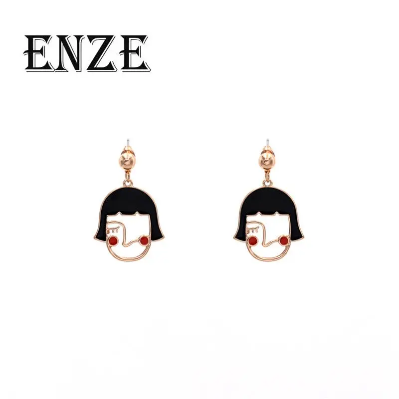 ENZE новые женские оранжевый цвет лицо забавное персональное мультфильм капельки