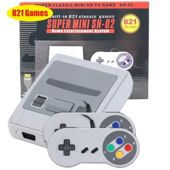 2021 미니 HD TV 비디오 게임 콘솔, 휴대용 레트로 패밀리, NES 게임용, 821 클래식 내장, 듀얼 게임패드 PAL 및 NTSC 선물, 8 비트
