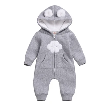 

Baby Rompers Winter Warm Zipper Clothes Knitted Hoodied Warm Animal Overall jumusuits Infant Baby boy girl clothing