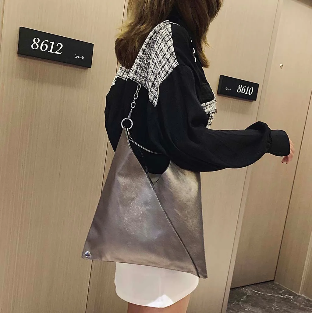 

Silver Crossbody Bags for Women 2019 New Simple Handbag Retro Chain Messenger Bag Fashion Shoulder Bag sac bandouliere femme