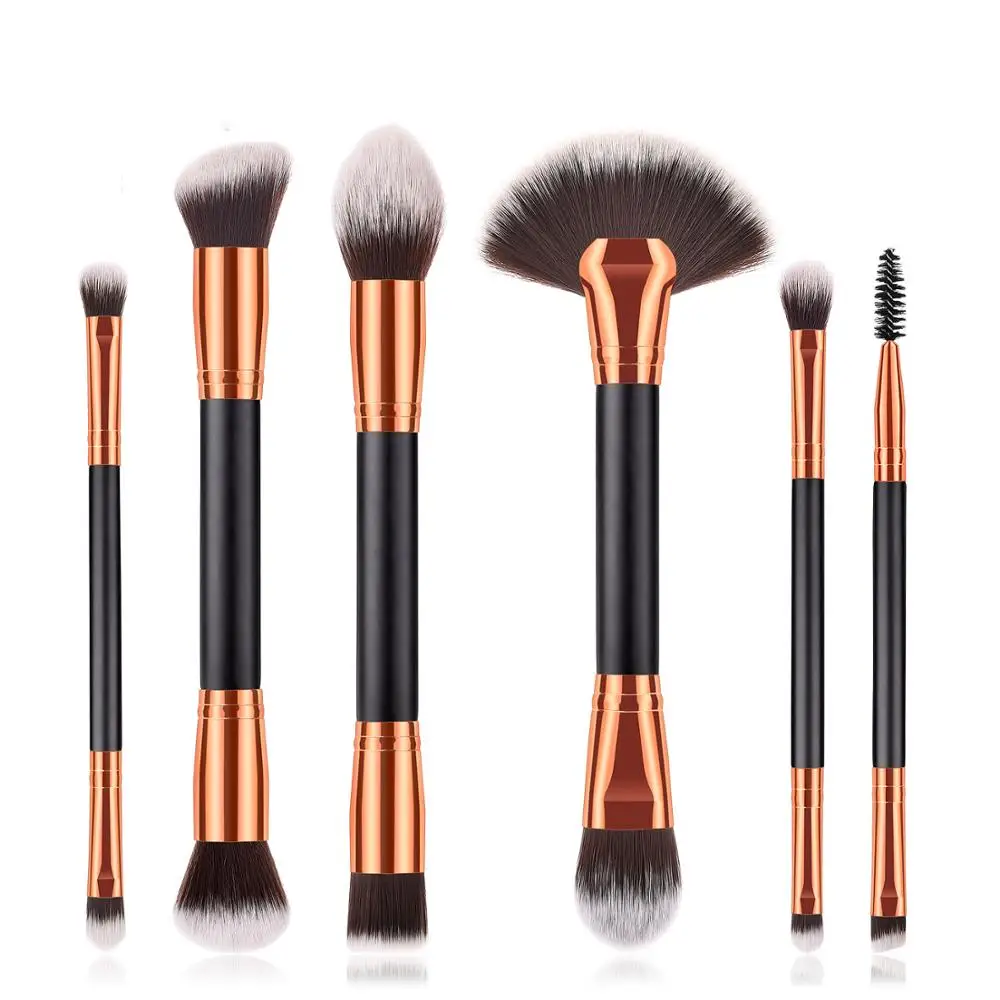 

double head eyelashes brush fan shaped powder foundation makeup brushes set eyeshadow makeup accessories