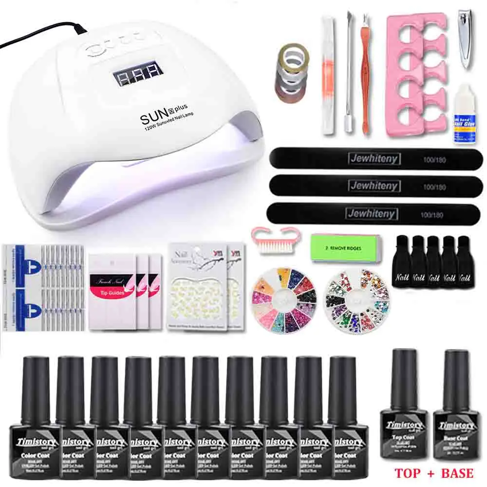 120W Set 2 120/54 Вт Сушилка для ногтей Набор для маникюра с 20000 ОБ/мин машинка для маникюра 10 Набор для лака для ногтей акриловый набор инструментов для дизайна ногтей - Цвет: 120W Set 2