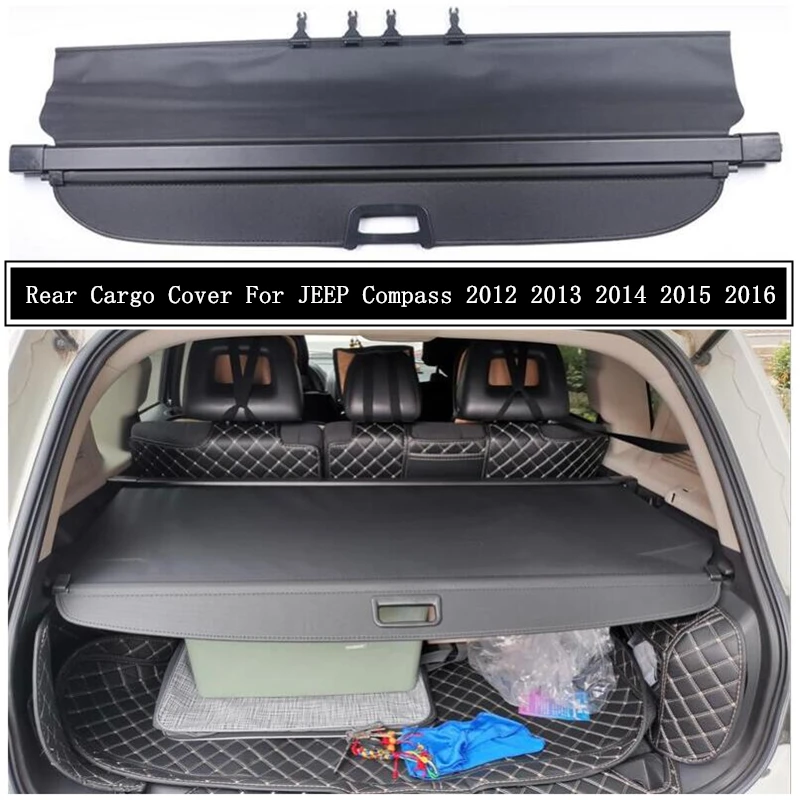 Задняя крышка для груза JEEP Compass 2012 2013 2014 2015 2016 защитный экран багажника козырек