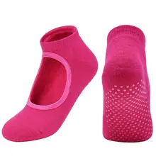 Хлопковые женские носки для йоги, фитнеса, Нескользящие, открытый подъем, для танцев, однотонные носки, розовый, красный/фиолетовый/оранжевый/серый/черный