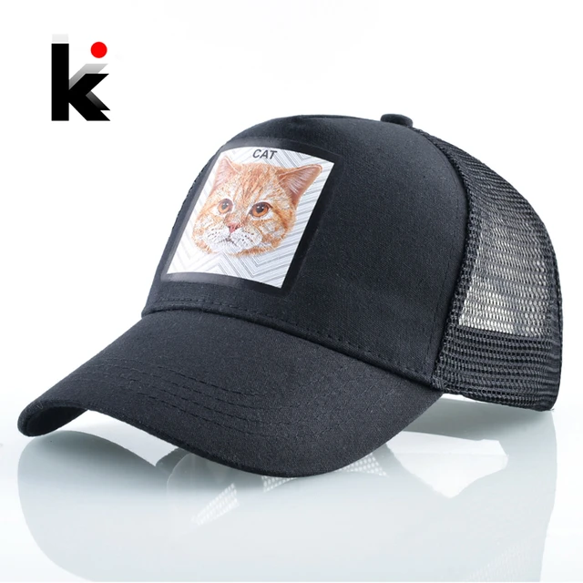 Snapback Mesh Hats Summer Simulation Embroidery Cat Patch Baseball Caps  Women Outdoor Visor Baseball Hat Men Fashion Hip Hop Cap - AliExpress